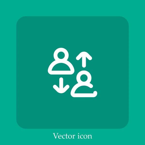 Troca Ícone Vetor Linear Icon Line Com Curso Editável — Vetor de Stock