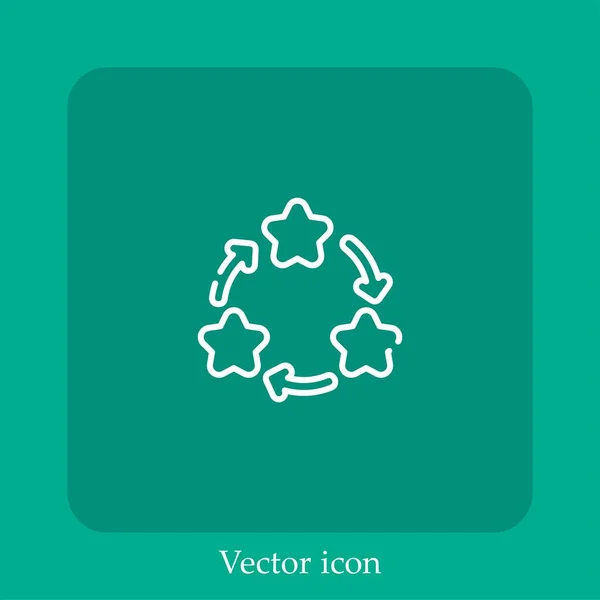 Icône Vectorielle Préférée Icône Linéaire Ligne Avec Trait Modifiable — Image vectorielle