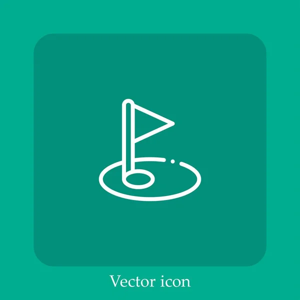 Icône Vectorielle Drapeau Icône Linéaire Ligne Avec Trait Modifiable — Image vectorielle