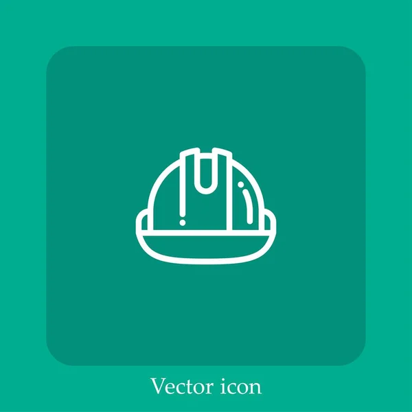 Helmet Vector Icon Linear Icon Line Editable Stroke — Stock Vector