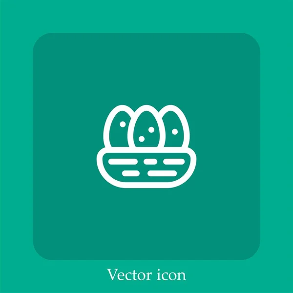 Ninho Ícone Vetor Linear Icon Line Com Curso Editável —  Vetores de Stock