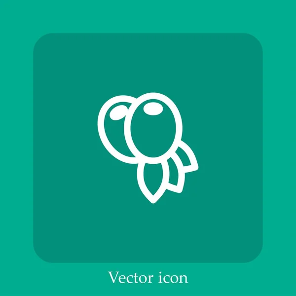 Icono Vector Oliva Icon Line Lineal Con Carrera Editable — Vector de stock