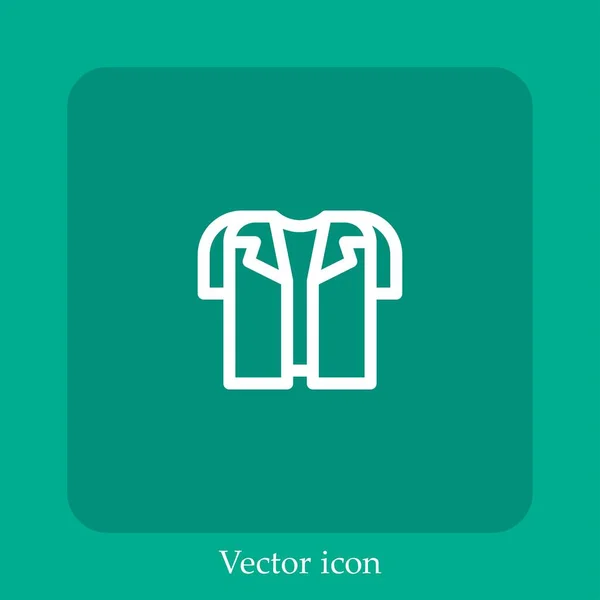 Hemdvektorsymbol Lineare Icon Line Mit Editierbarem Strich — Stockvektor