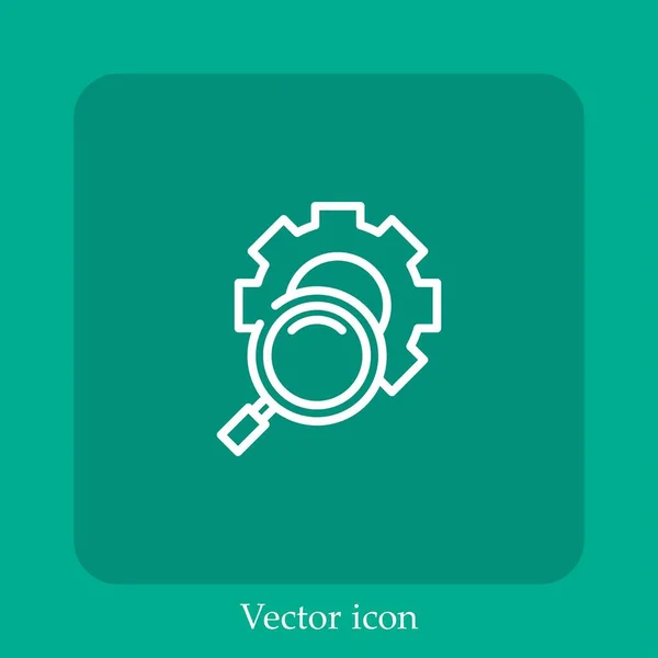 Ajustes Icono Vectorial Icon Line Lineal Con Carrera Editable — Vector de stock