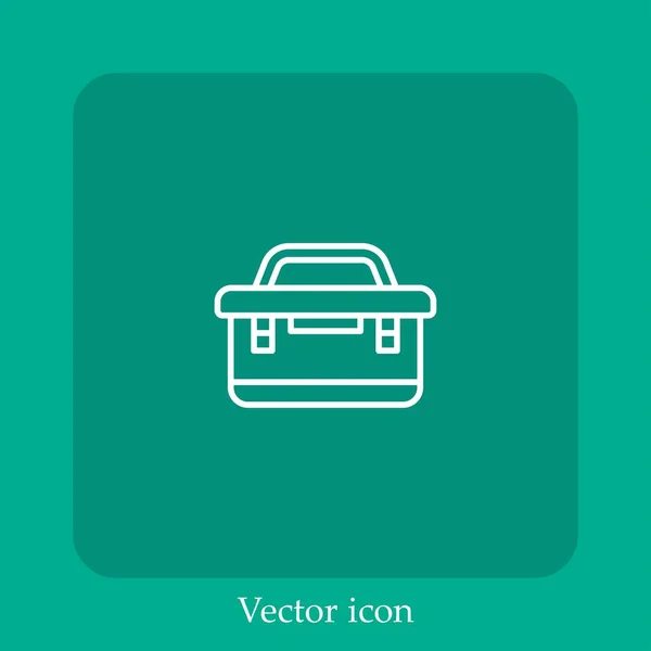 Icône Vectorielle Boîte Outils Icône Linéaire Ligne Avec Course Modifiable — Image vectorielle