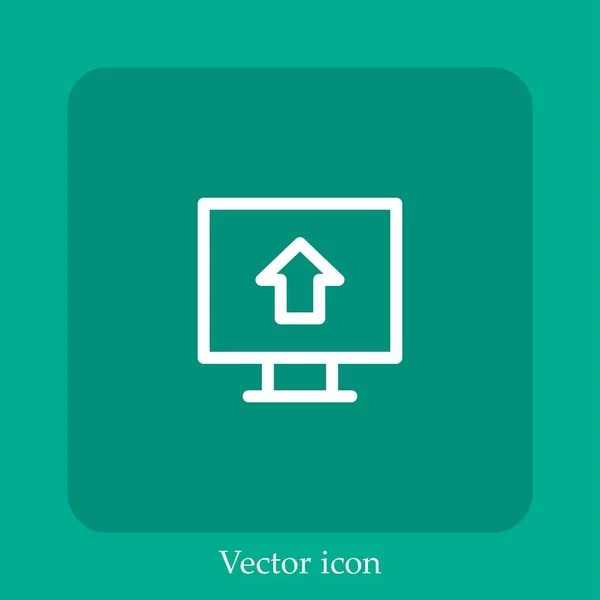 Upload Vector Icon Linear Icon Line Editable Stroke — Stock Vector