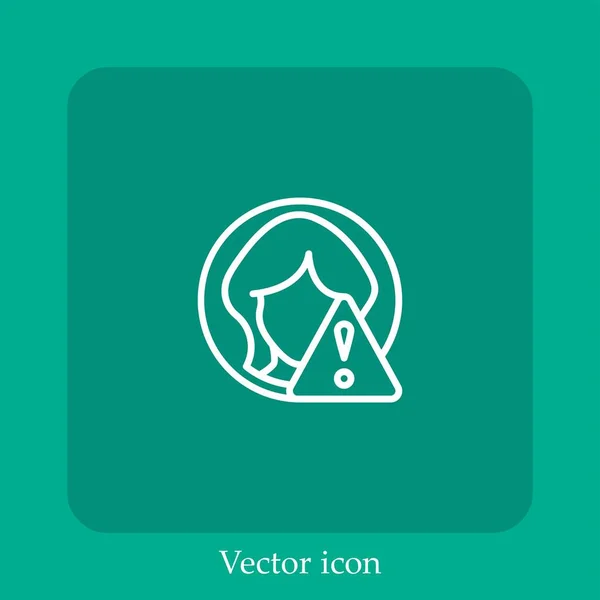 Ícone Vetorial Mulher Linear Icon Line Com Curso Editável — Vetor de Stock