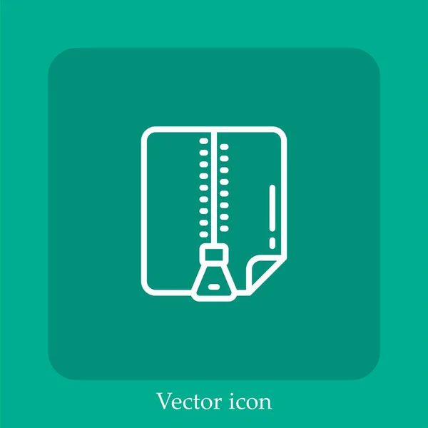 Zip Vektor Symbol Lineare Icon Line Mit Editierbarem Strich — Stockvektor