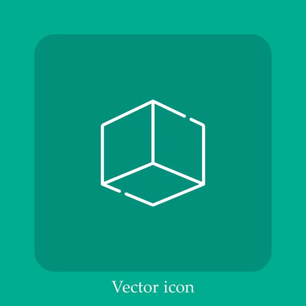 Cube Vektor Icon Lineare Icon Line Mit Editierbarem Strich — Stockvektor