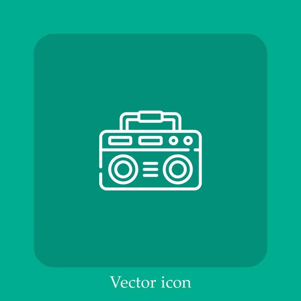 Boombox Vector Icon Linear Icon Line Editable Stroke — Stock Vector