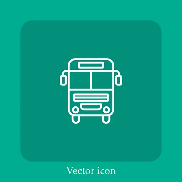 Icône Vectorielle Bus Icône Linéaire Ligne Avec Course Modifiable — Image vectorielle
