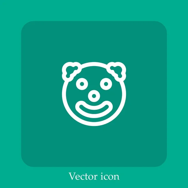 Clown Vector Icon Lineare Icon Line Mit Editierbarem Strich — Stockvektor