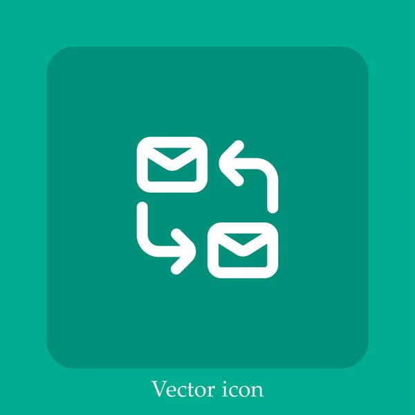 Korespondenční Vektorová Ikona Lineární Ikonou Čára Upravitelným Tahem — Stockový vektor
