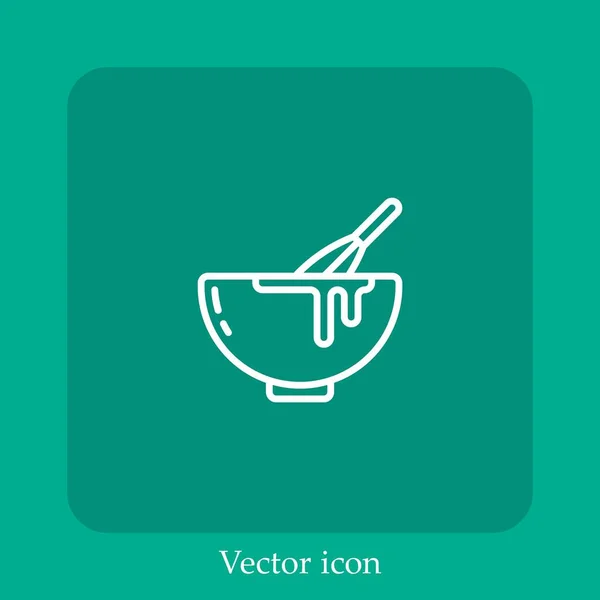 Ícono Vector Masa Icon Line Lineal Con Carrera Editable — Vector de stock