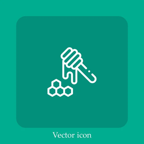 Icono Vector Miel Icon Line Lineal Con Carrera Editable — Vector de stock