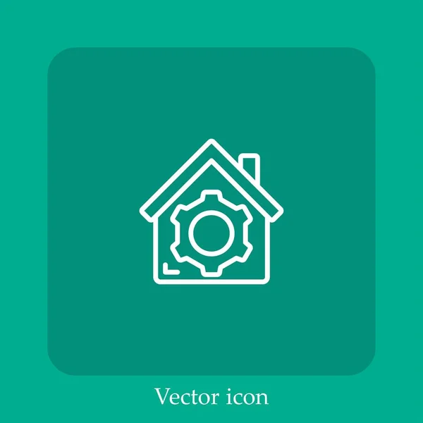 Icône Vectorielle Boîtier Icône Linéaire Ligne Avec Course Modifiable — Image vectorielle