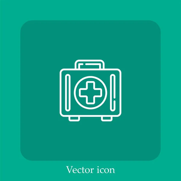 Medizinisches Kit Vektor Symbol Lineare Icon Line Mit Editierbarem Strich — Stockvektor