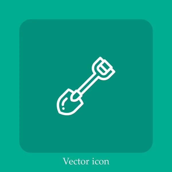 Pala Icono Vector Icon Line Lineal Con Carrera Editable Vectores de stock libres de derechos