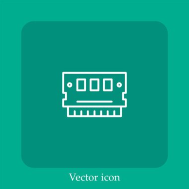 Ram Bellek vektörü simgesi doğrusal simgesi. Düzenlenebilir vuruş çizgisi