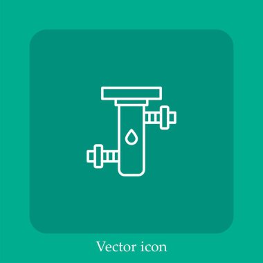 su filtresi vektör doğrusal simgesi. Düzenlenebilir vuruş çizgisi