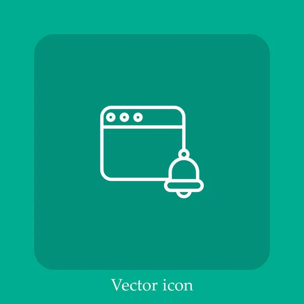 Ícone Vetorial Notificação Linear Icon Line Com Curso Editável — Vetor de Stock