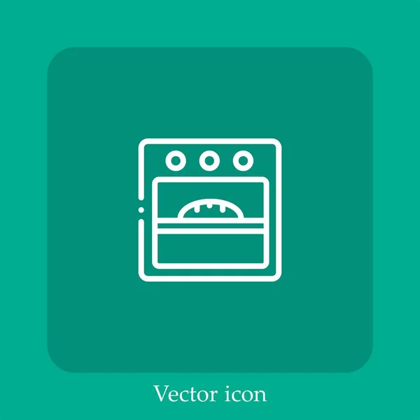 Ícone Vetor Forno Linear Icon Line Com Curso Editável — Vetor de Stock