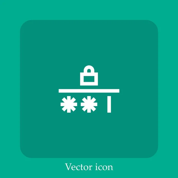 Password Vector Icon Linear Icon Line Editable Stroke — Stock Vector