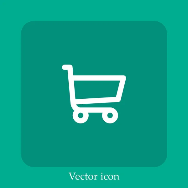 Shopping Cart Vector Icon Linear Icon Line Editable Stroke — Stock Vector