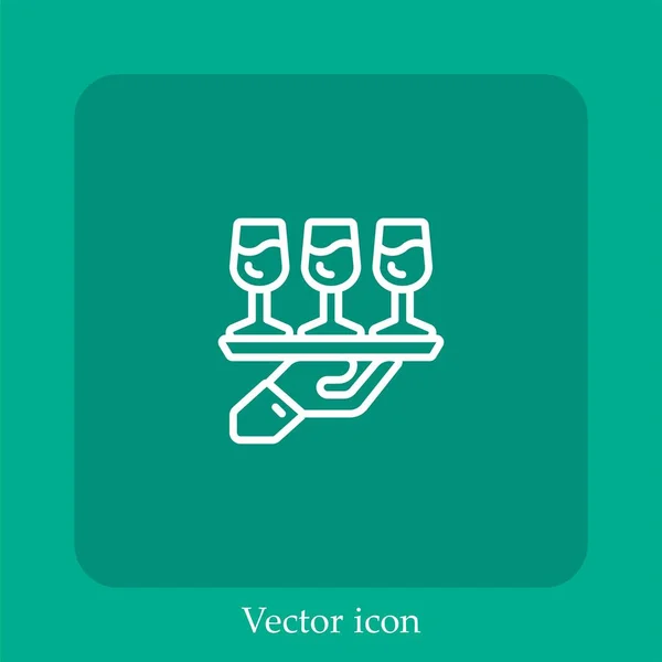 Kellner Vektor Symbol Lineare Icon Line Mit Editierbarem Strich — Stockvektor