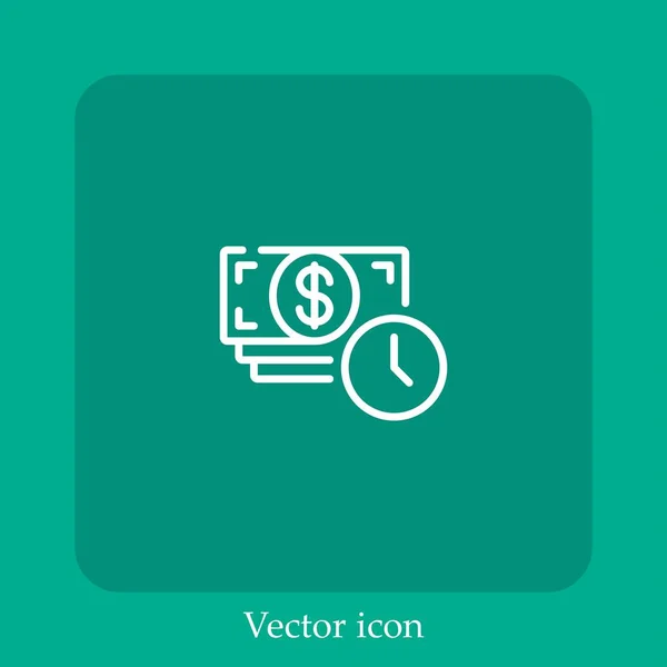 Cash Vector Icon Lineare Icon Line Mit Editierbarem Strich — Stockvektor