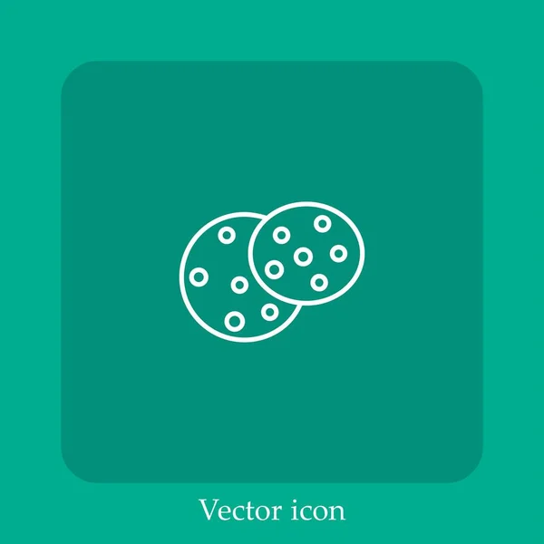 Cookies Icône Vectorielle Icône Linéaire Ligne Avec Trait Modifiable — Image vectorielle