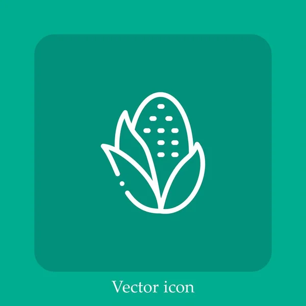 Corn Vector Icon Linear Icon Line Editable Stroke — Stock Vector