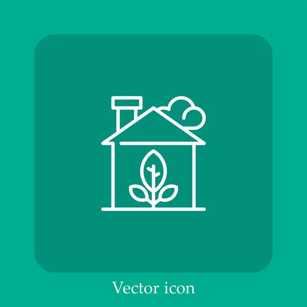 Gewächshaus Vektor Symbol Linear Icon Line Mit Editierbarem Strich — Stockvektor