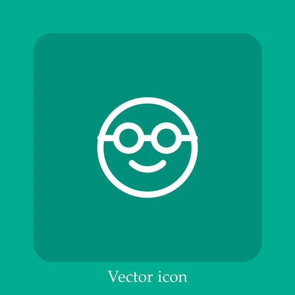 Nerd Vektor Symbol Lineare Icon Line Mit Editierbarem Strich — Stockvektor
