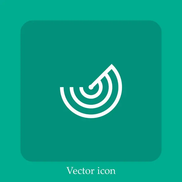 Icono Del Vector Radar Icon Line Lineal Con Carrera Editable — Vector de stock