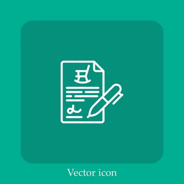 Icono Vector Papel Icon Line Lineal Con Carrera Editable — Vector de stock