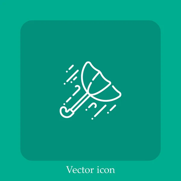 Icône Vectorielle Parapluie Icône Linéaire Ligne Avec Trait Modifiable — Image vectorielle
