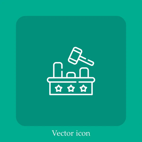 Bater Ícone Mole Vetor Linear Icon Line Com Curso Editável — Vetor de Stock