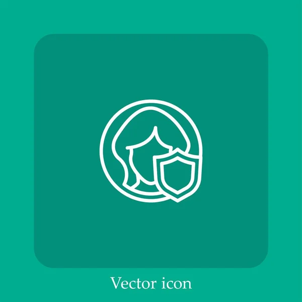 Mujer Icono Vectorial Icon Line Lineal Con Carrera Editable — Vector de stock