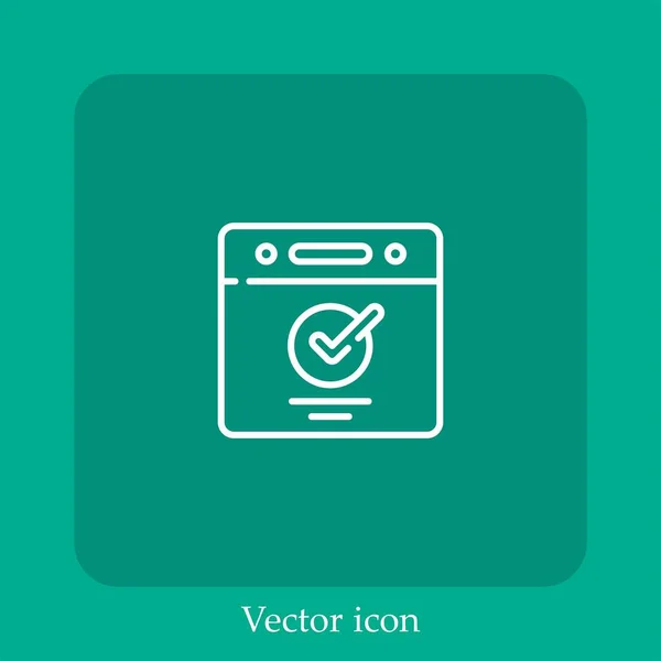 Icône Vectorielle Calendrier Icône Linéaire Ligne Avec Trait Modifiable — Image vectorielle