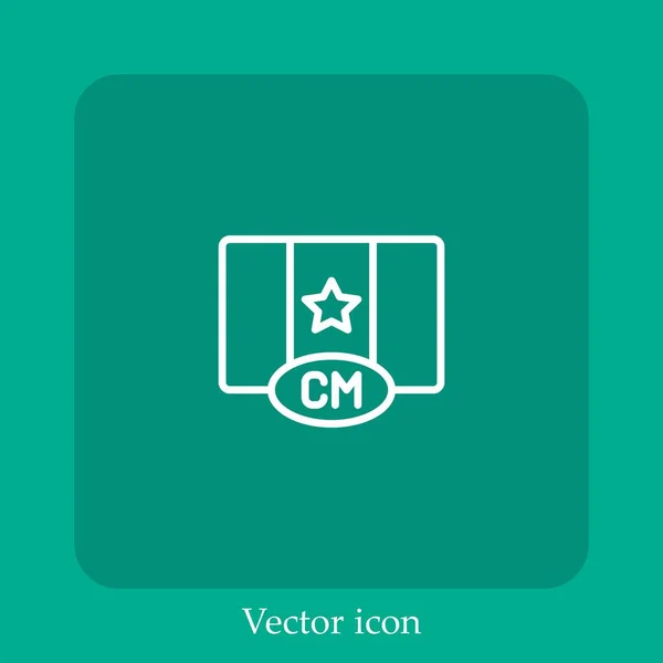 Camerún Icono Vector Icon Line Lineal Con Carrera Editable — Vector de stock