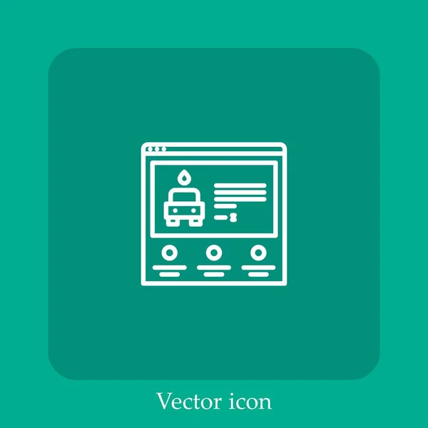 Autowäsche Vektor Symbol Lineare Icon Line Mit Editierbarem Strich — Stockvektor