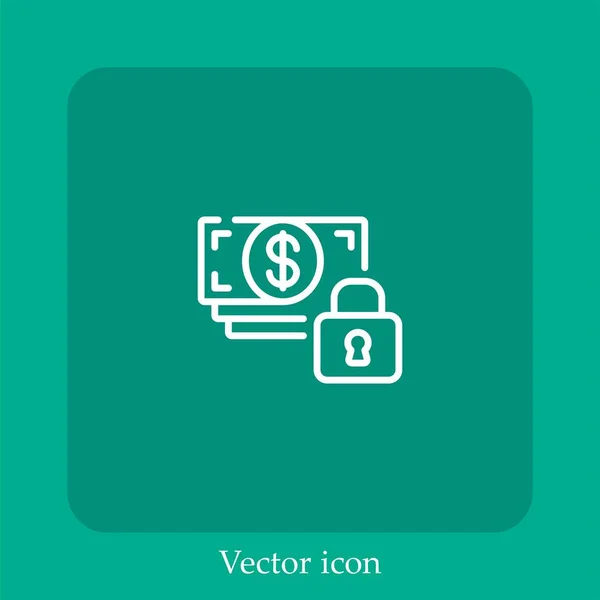 Ícone Vetor Caixa Linear Icon Line Com Curso Editável — Vetor de Stock