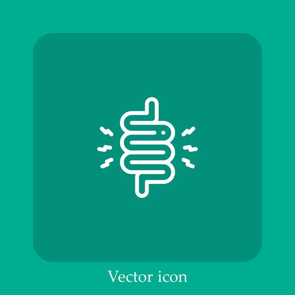 Ícone Vetor Diarréia Linear Icon Line Com Curso Editável — Vetor de Stock