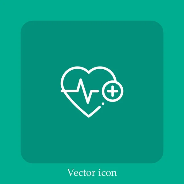 Herzschlag Vektor Symbol Lineare Icon Line Mit Editierbarem Strich — Stockvektor
