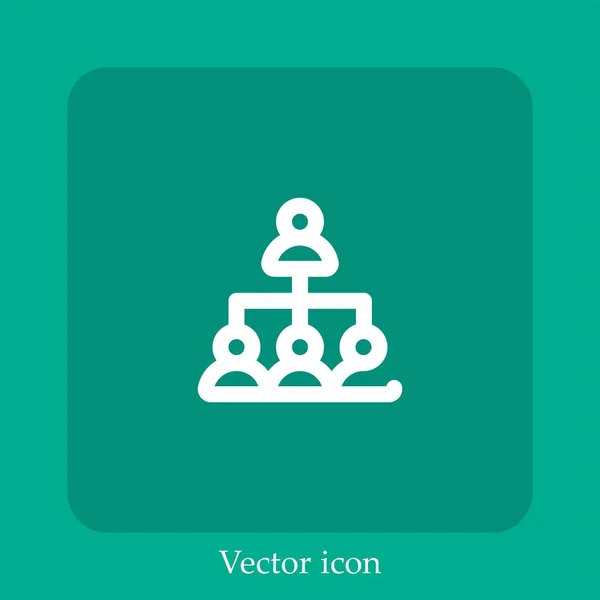 Jerarquía Icono Vectorial Icono Lineal Línea Con Carrera Editable — Vector de stock