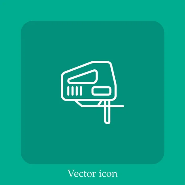 Jigsaw Vetor Ícone Linear Icon Line Com Curso Editável — Vetor de Stock