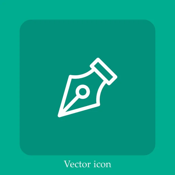 Ícone Vetor Caneta Linear Icon Line Com Curso Editável — Vetor de Stock