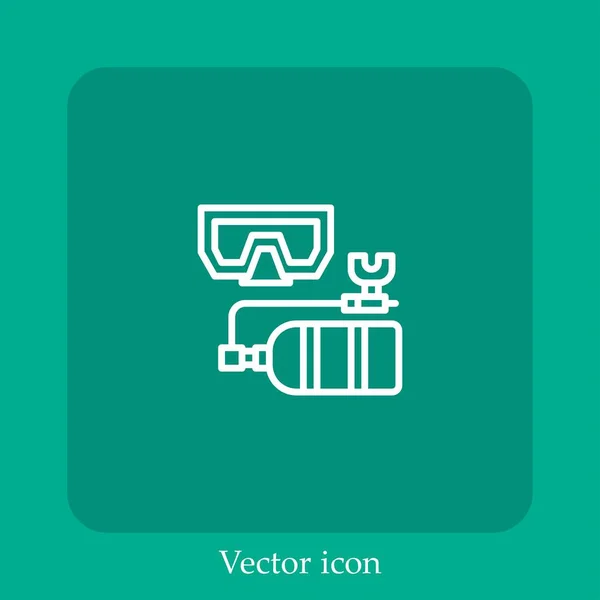 Tauchen Vektor Symbol Lineare Icon Line Mit Editierbarem Strich — Stockvektor