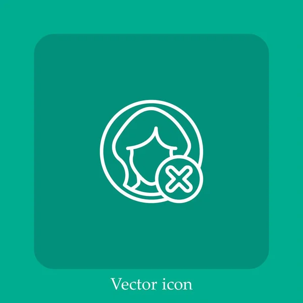 Mujer Icono Vectorial Icon Line Lineal Con Carrera Editable — Vector de stock